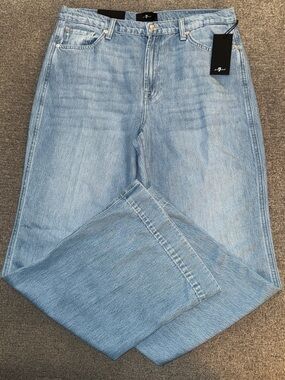 7 For All Mankind Light Blue Wide-Leg Jeans